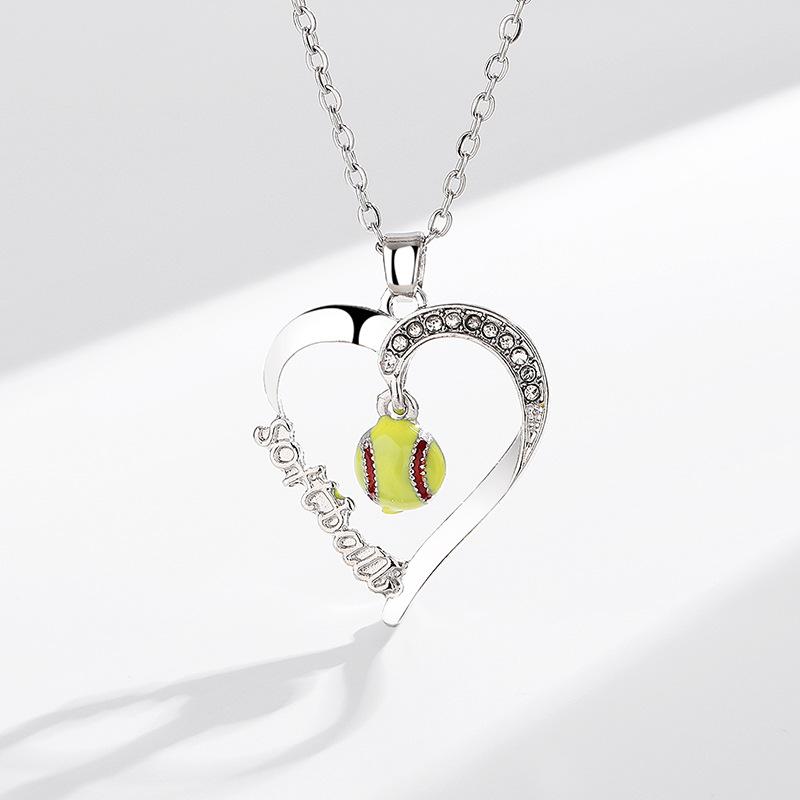 Kids Sports Necklace Volleyball Softball Basketball Baseball Pendant Christmas Gift Jewelry Accessory For Boys And Girls