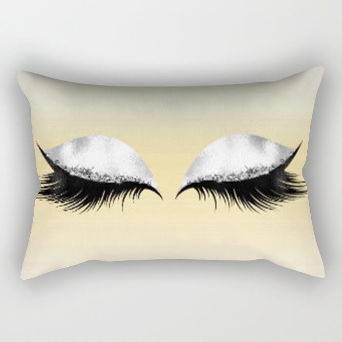 Eyelash Pillow Case European and American Fashion Sleep Waist Pillow Case Living Room Sofa Cushion Pillow Core