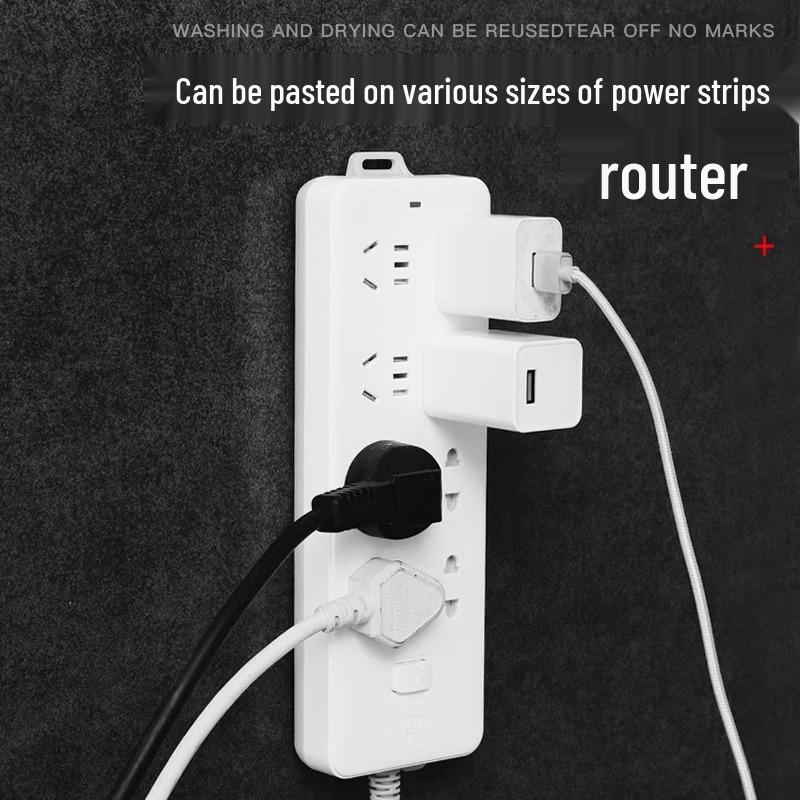 Wall-Mounted No-Drill Adhesive Power Strip Organizer