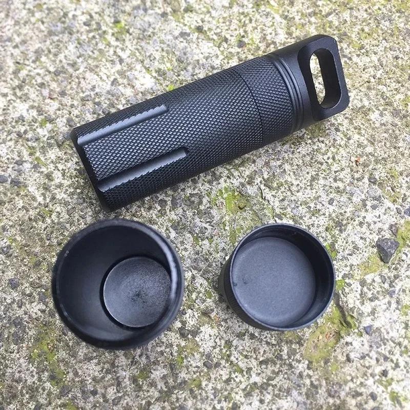 Portable Aluminum Alloy Sealed Waterproof Tank EDC Emergency Medicine Bottle Storage Tank Outdoor Essential Equipment Multi Tool
