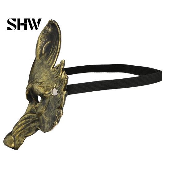 Langlebige leichte Karneval-Requisiten Schwarze Goldene Wolf Halloween-Maske, 3D PU-Schaum Mardi-Gras-Party Einzigartige Festival-Masken für Cosplay-Requisiten, Maskenball