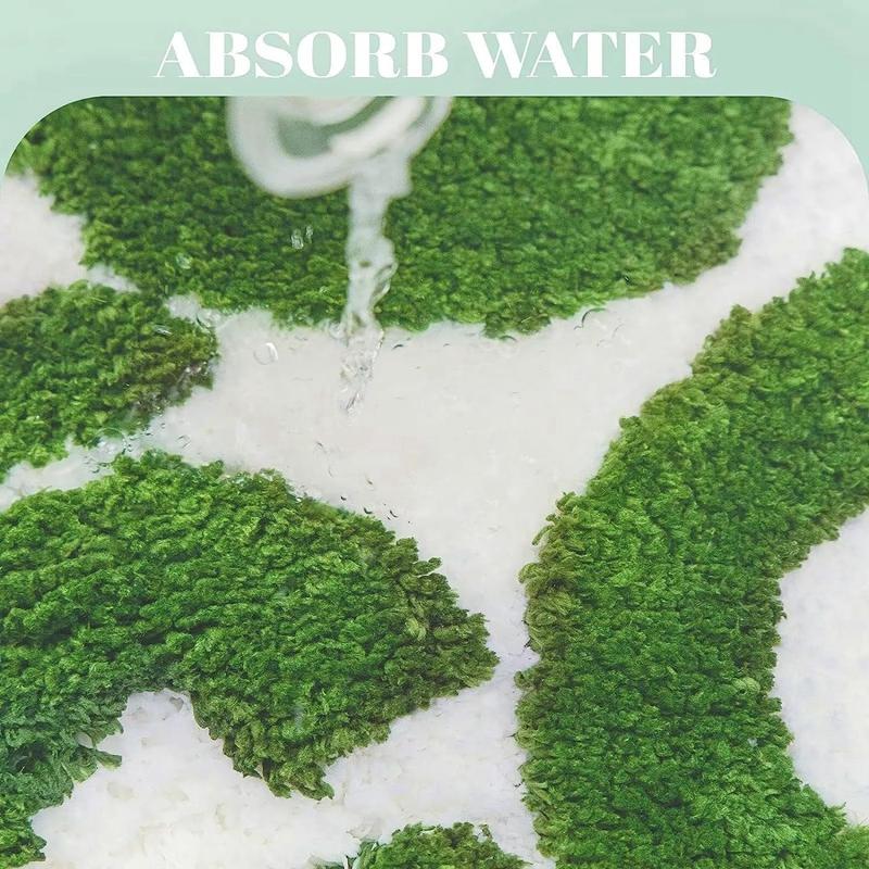 Irregular Letter Green Floor Mats, Soft And Anti-Slip Faux Cashmere Area Carpets, Bedroom Chair Gift Floor Mats, Home Decoration