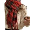 Cheese Shop ~ Red Plaid Scarf Women'S Winter Retro Net Red Check Warm Knit Scarf Wind