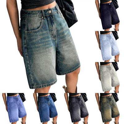 Women's Summer Loose Casual Retro Denim Shorts Street Trend Hip Hop Shorts