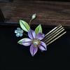 Hair Comb Velvet Flower Hair Clip U Shape Hanfu Headwear  for Women