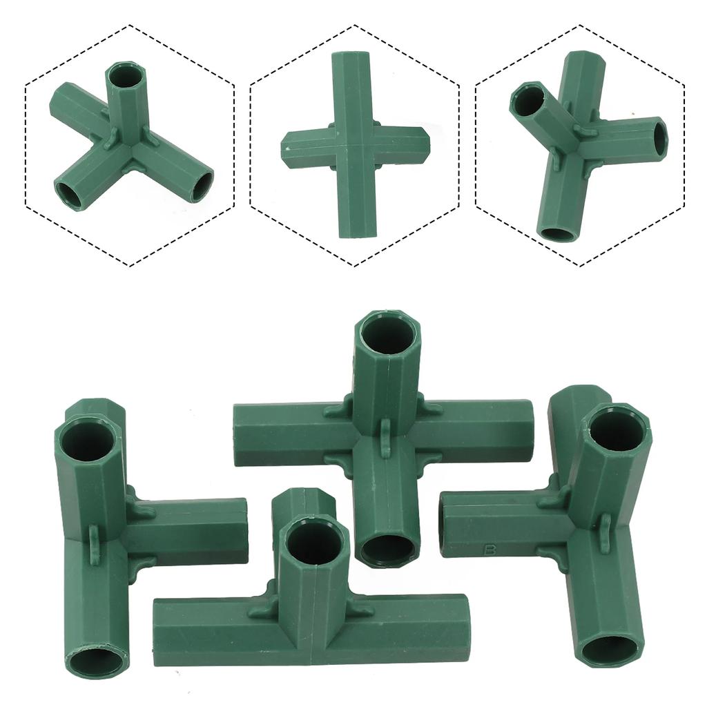 Plastic Greenhouse Frame Building Connector Support Gardening Frame Joints Pole Connector For Grape Trellis Shed Plant Stakes