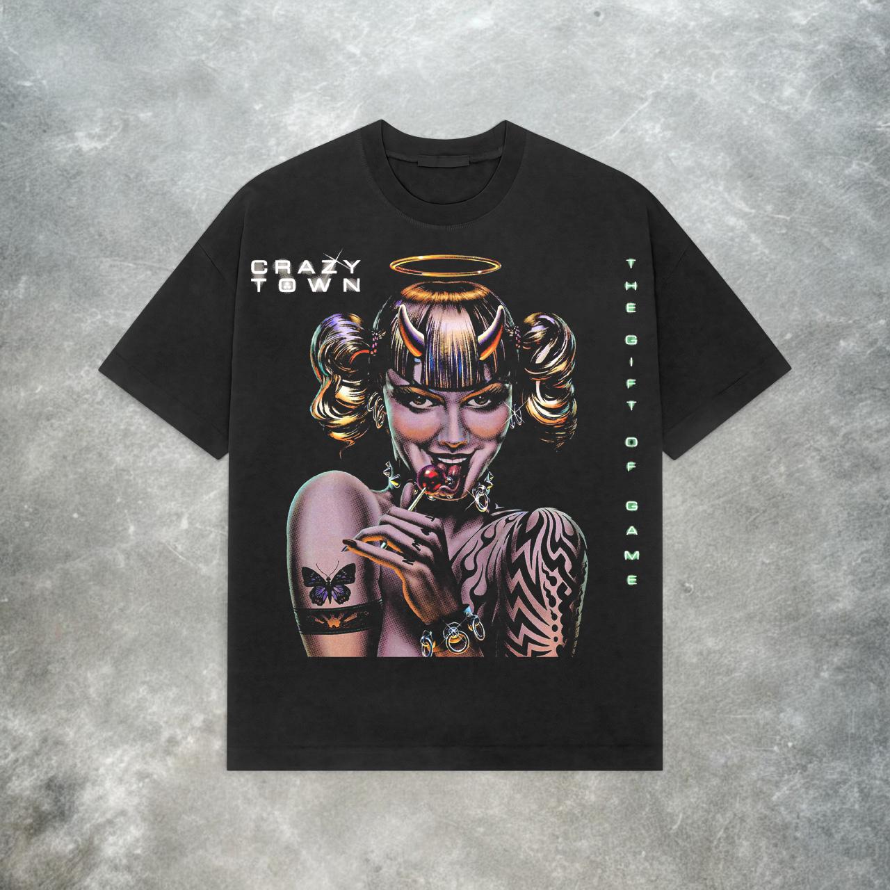 

Crazy Town Butterfly Graphic Tee Y2K NuMetal Band Shirt Summer Unisexs and Womens Loose and Breathable Tshirt Top S
