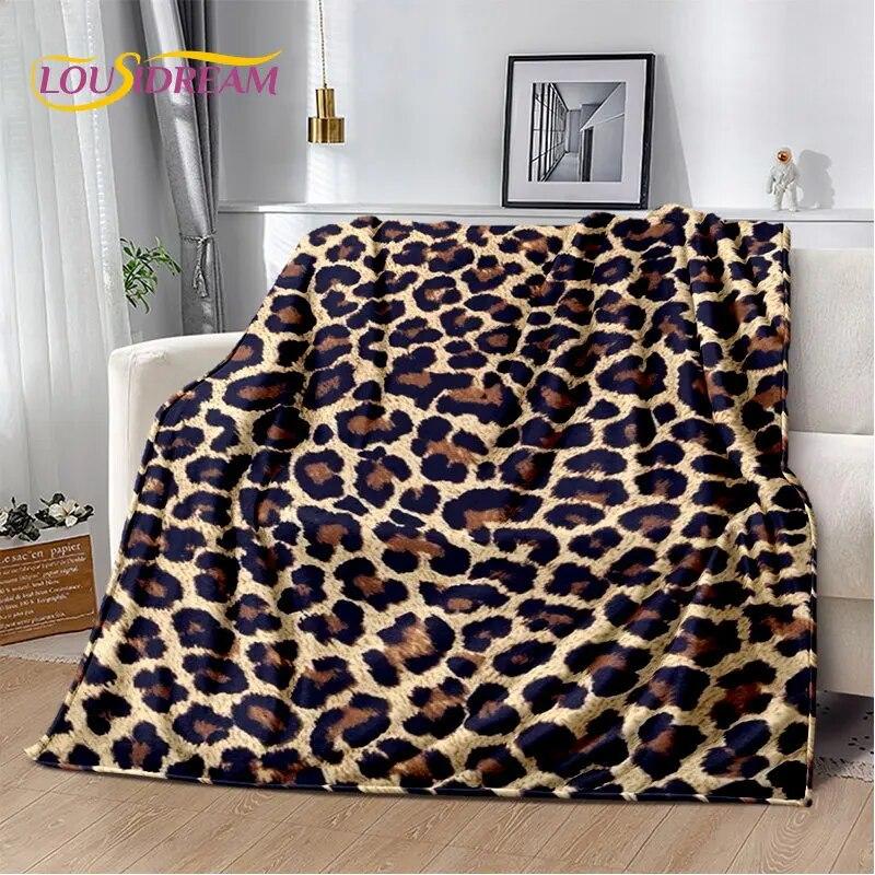 3D-Wild-Leopardenmuster-Serie, weiche Plüschdecke, Flanelldecke, Überwurf, Decke für Wohnzimmer, Schlafzimmer, Bett, Sofa, Picknick-Abdeckung, Kinder