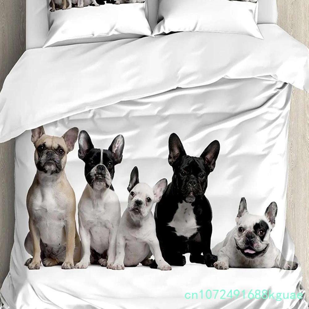 Animal Pink Dog Cute Poodle Duvet Cover Bed Bedding Set Double Home Textile Quilt Cover Pillowcases Bedroom Bedding Set No Sheet