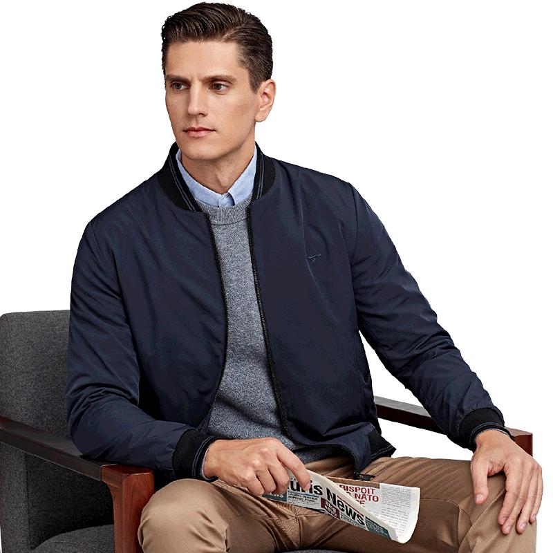 Septwolves Men's Business Casual Baseball Collar Jacket