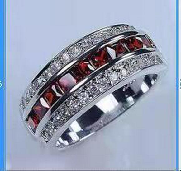 

Кольцо унисекс с квадратным бриллиантом Chenrui Sapphire и позолотой - европейский и американский стиль Size 9