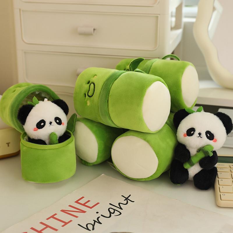 10cm Cute Bamboo Panda Plush Toy Small Pendant Stuffed Animal Soft Doll Fluffy Decoration Birthday Gift
