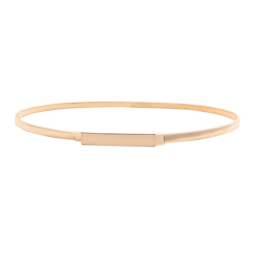 Women's Elastic Waistband Chain - Gold Waist Cinching with Korean Style Round Ring for Autumn/Winter