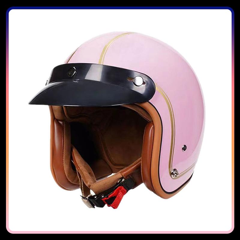 Men's Open Face Motorcycle Helmets Retro Jet Moto Helmet for Motorbike Scooter Cruiser Moped Woman Open Half Helmet DOT Approved