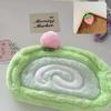 Kawaii Cake Roll Plush Pencil Case with Strawberry Pendant Large Capacity Stationery Organizer for Middle School Students