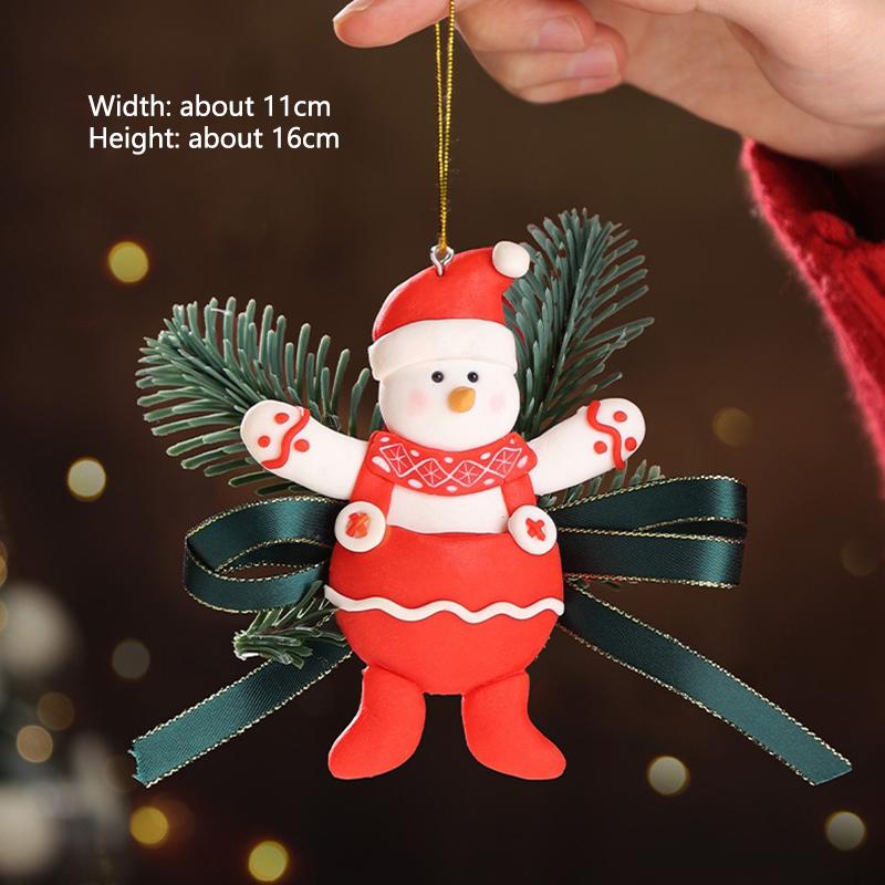 Christmas Decorations Wooden Snowmen Santa Claus Reindeer Door Hanging Ornament XmasTree Indoor Scene Layout Home New Year Decor