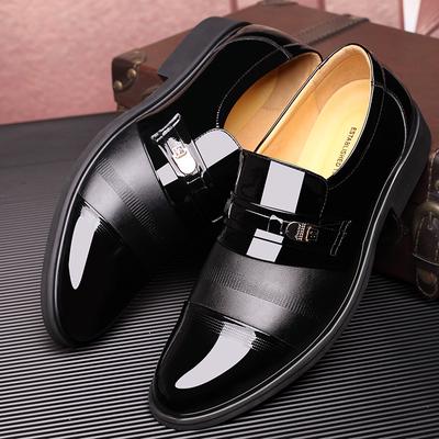 Fashion Classic Leather Shoes for Men Slip On Pointed Toe Oxfords Formal Wedding Party Office Business Casual Dress Shoes for Male 2024