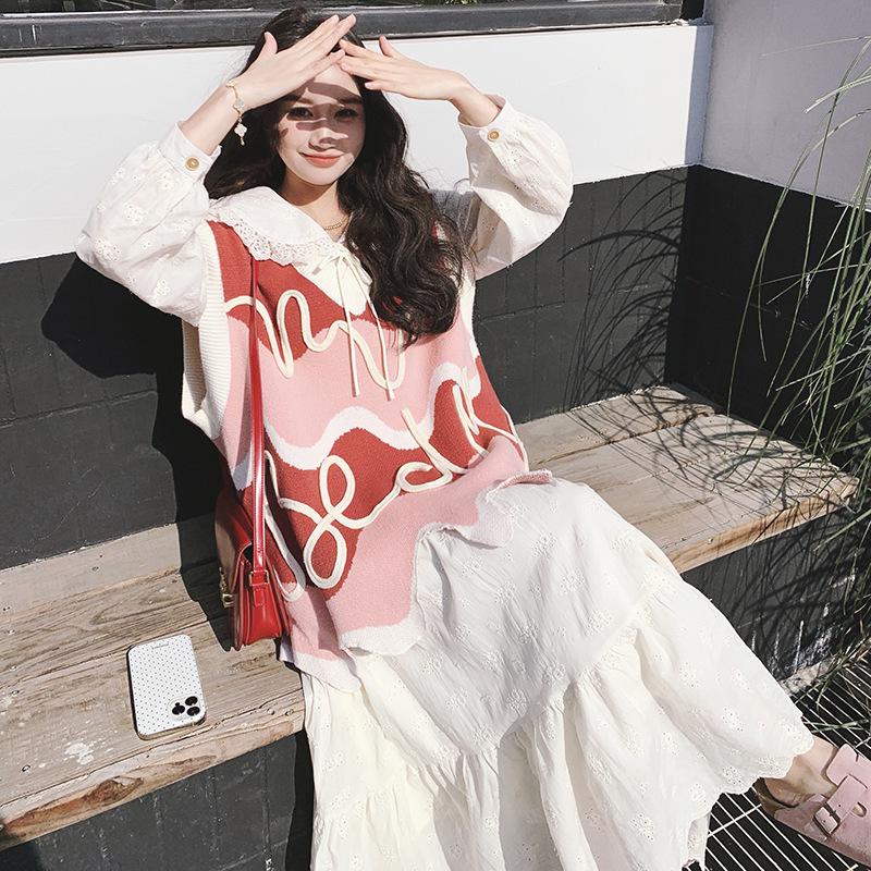 French-Style Pink Vest Dress Set: Irregular, Age-Reducing & Elegant 2025 Spring Collection - Sweet Long Skirt Two-Piece for Women