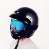 Motorradbrille Maske Motocross Motorrad Abnehmbare Offroad-Ski-Brille für Open-Face-Helm Wind Staubdicht Mundfilter