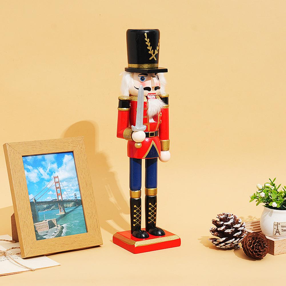 Traditional Holiday Nutcracker Decoration Wooden Nutcracker Christmas Ornament Hand-painted Wooden Nutcracker Soldier for Home