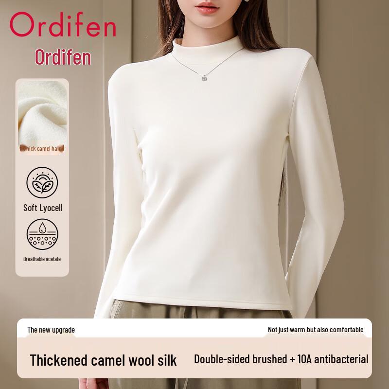 

ODFEN Женский антибактериальный модальный облегающий базовый слой с длинным рукавом и полувысоким воротником M