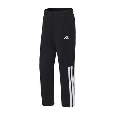 Serie Taekwondo Logo Raya Lateral Elástico Retro Tres Rayas Pierna Recta Pantalones Largos Pantalones Deportivos de Punto Unisex Negro CLTR02PTK-BW