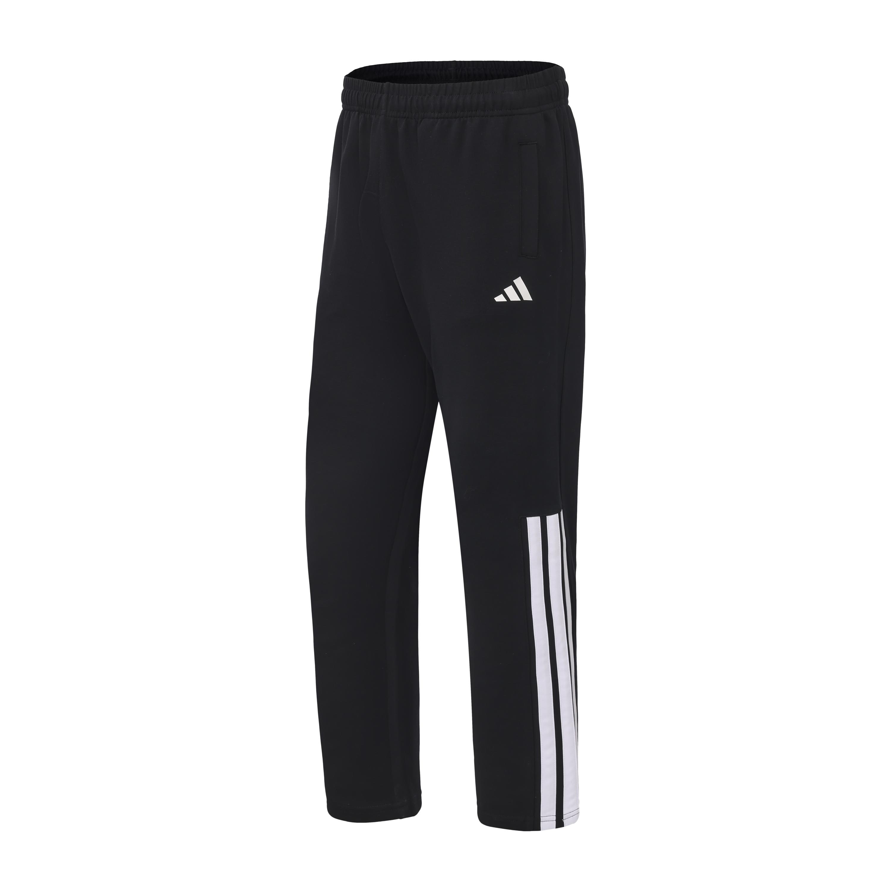 

Adidas Taekwondo Series Logo Side Stripe Elastic Retro Three Stripes Straight Leg Long Pants Knitted Sports Pants Unisex bottoms Black CLTR02PTK-BW 3XL