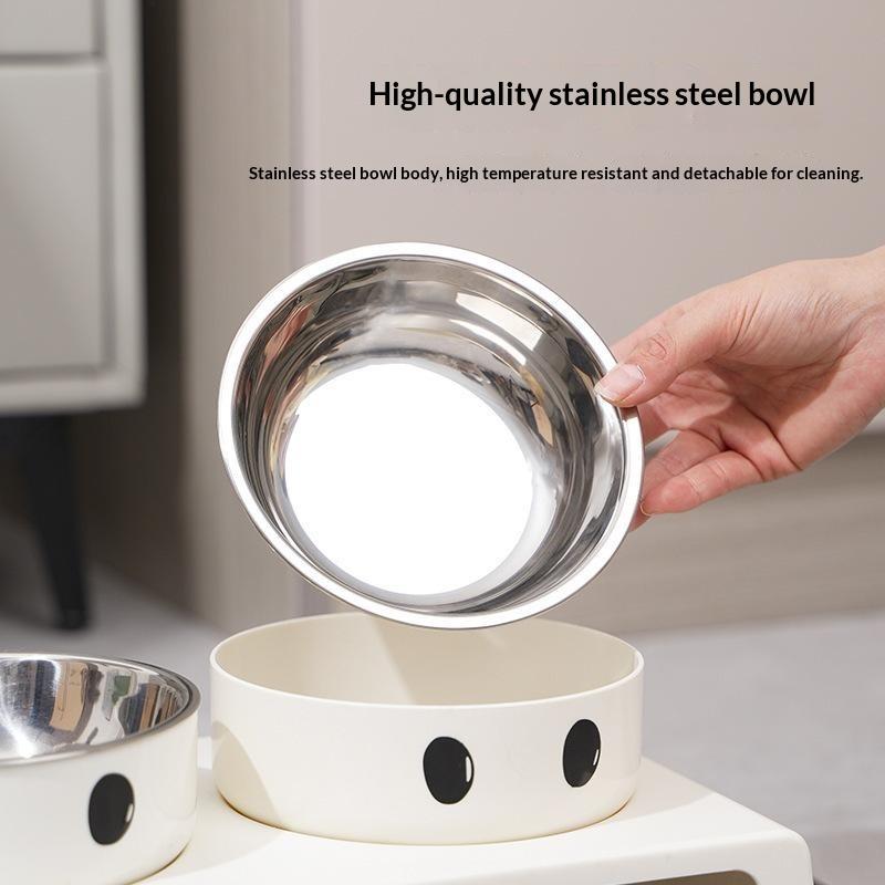 Elevated Pet Feeder Raised Stand With Double Stainless Steel Food Water Bowls For Small Medium Large Dogs Cats