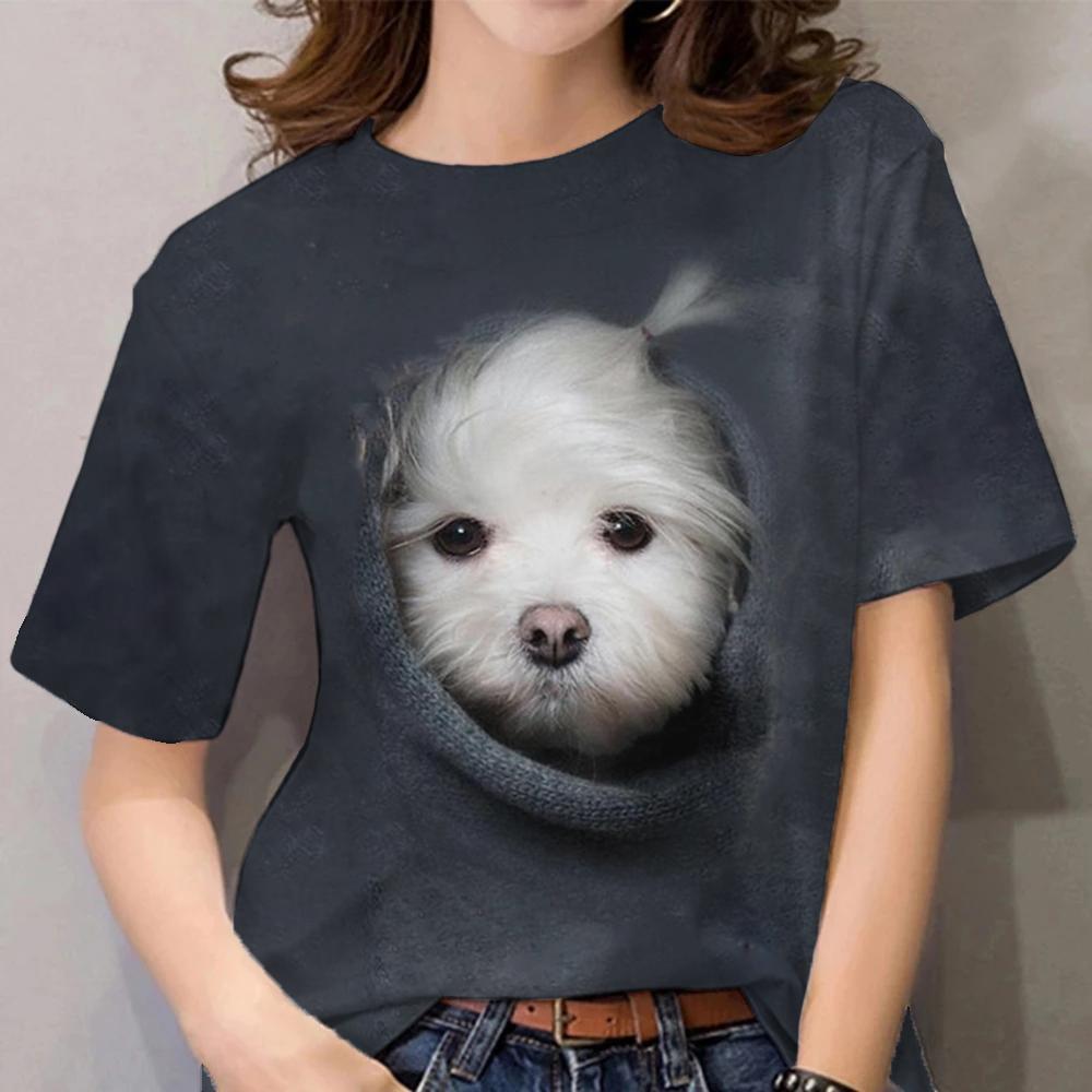 Women's Girl 3D Printed Cat Pattern Summer Casual Street Short Sleeved Top T-shirt
