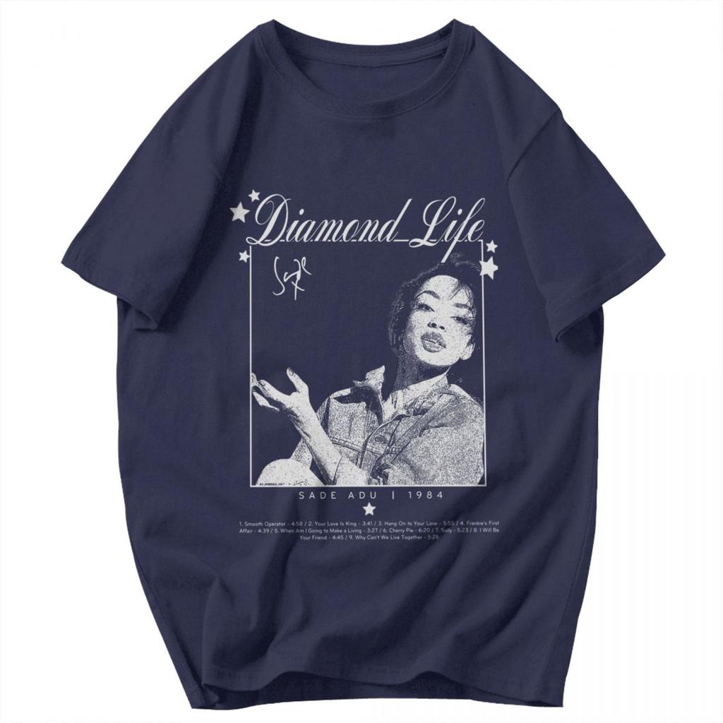 Men T Shirt Diamond Life Folasade Adu Jazz Fans Gifts Pops Y2K Graphic Quality Unisex Clothing T Shirts