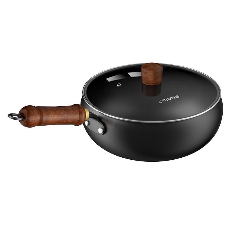 Oribo Tradycyjny żeliwny garnek do smażenia stir-fry i duszenia