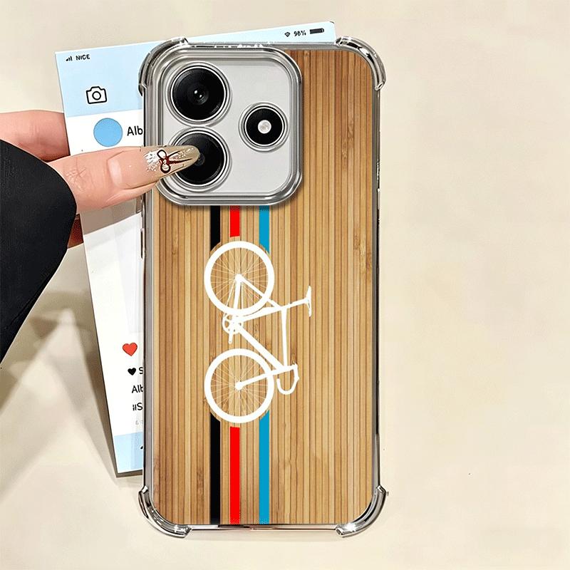 Bicycle Bike Sports Plating Phone Case For Xiaomi Redmi Note 14 15 Pro Plus 13 12 11 11S 11T 10 9S 9 5G Anti-Fall Airabag Cover