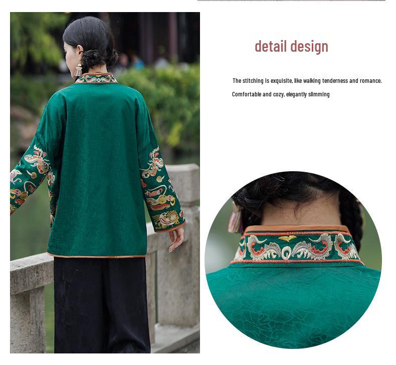 Women's Ethnic Style Chinese Retro Embroidery Floral Jacket - National Tide Collection