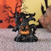 .1Pc Halloween Lighted Spooky Tree Decor Warm LED Glow Resin Build For Halloween Party Tabletop Haunted House Decor