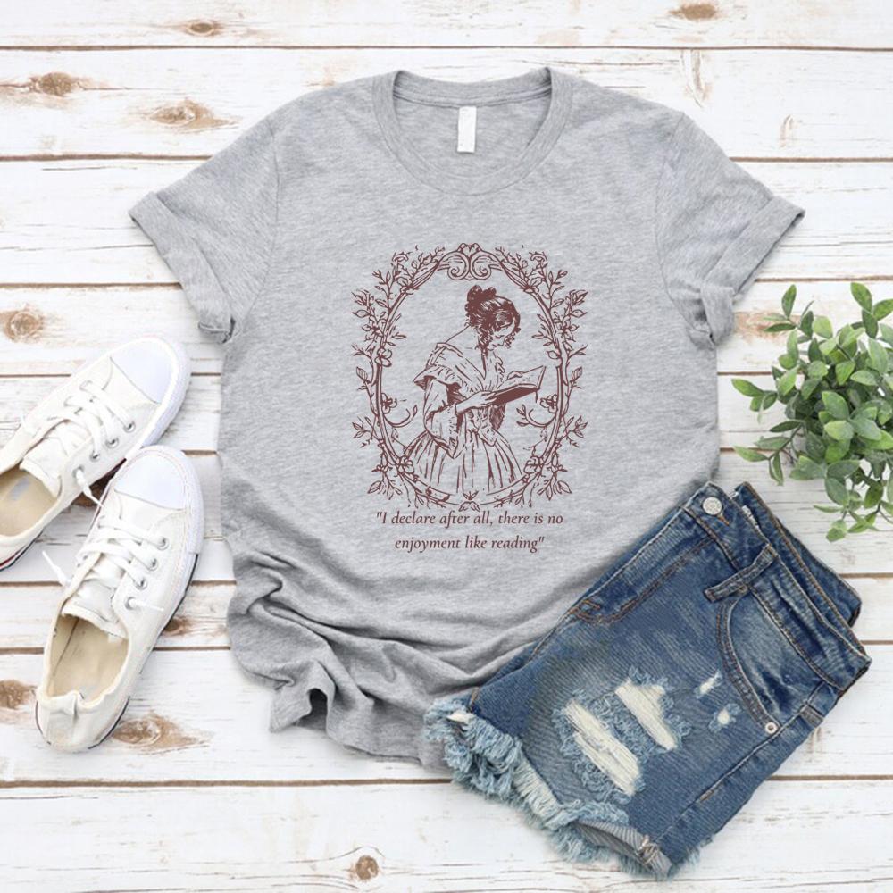 Pride and Prejudice T-Shirt Jane Austen Shirt Women T-shirts Short Sleeve Graphic Tees Vintage Women Clothes Bookish Gift
