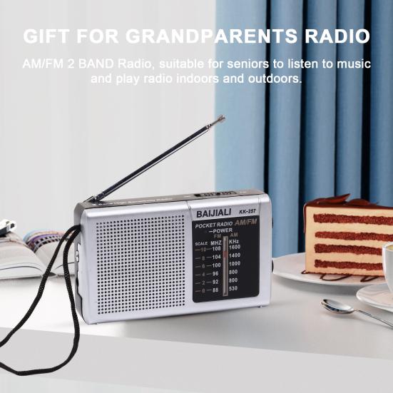 

Мини-портативное радио AM FM, двухдиапазонное, с низким уровнем искажений, Hi-Fi звук, многофункциональное карманное радио для пожилых людей