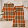 Women Plus Size Printed Round Neck Mid Sleeve High Low Top Wide Leg Pants Two Piece Set