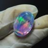 Lab-Created Opal Loose Gemstone Brilliant Round Cut 12.15 Ct Doublet for Jewelry Making and Crafts