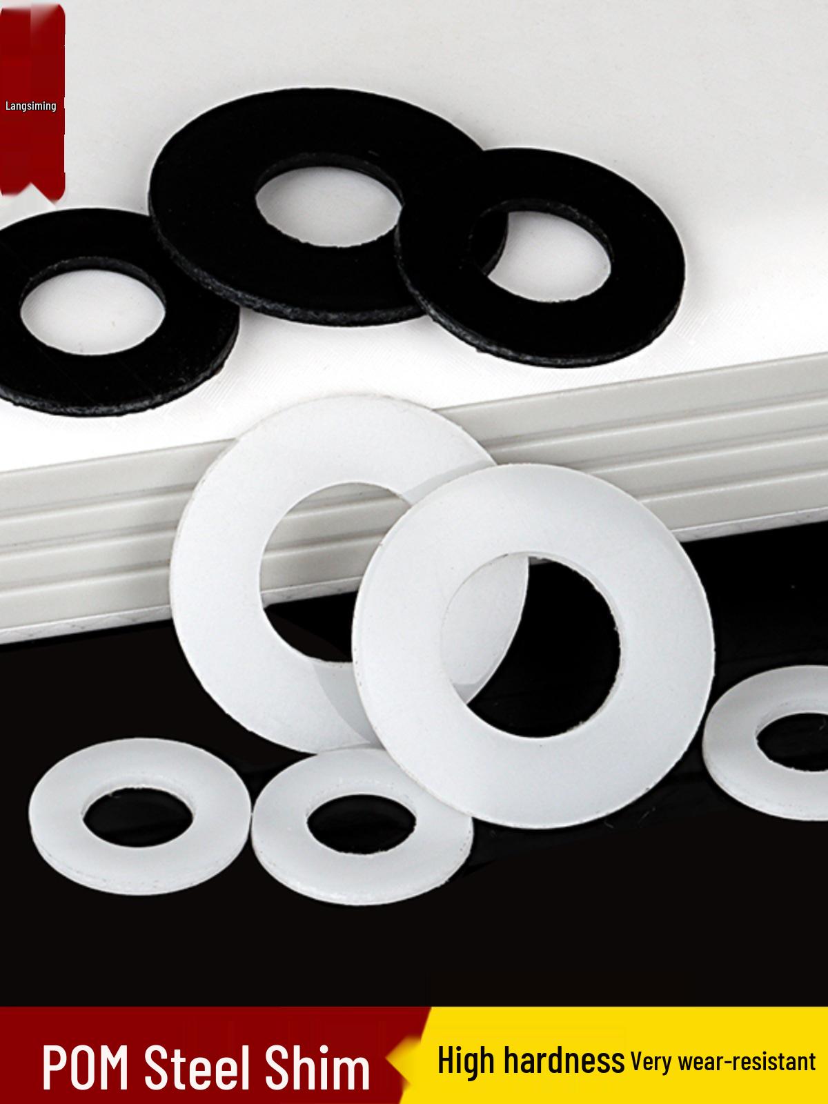 Steel Plastic POM Gasket & Insulating Flat Washer (M2, M4, M5, M6, M8, M10) 4*8*0.3(500 pieces) white