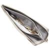 FRANCK ROSSINI Women's Metal Crush Leather Wallet with L-Shaped Zipper, Lightweight and Easy to Use, Perfect as a Gift. Boxed in Silver.