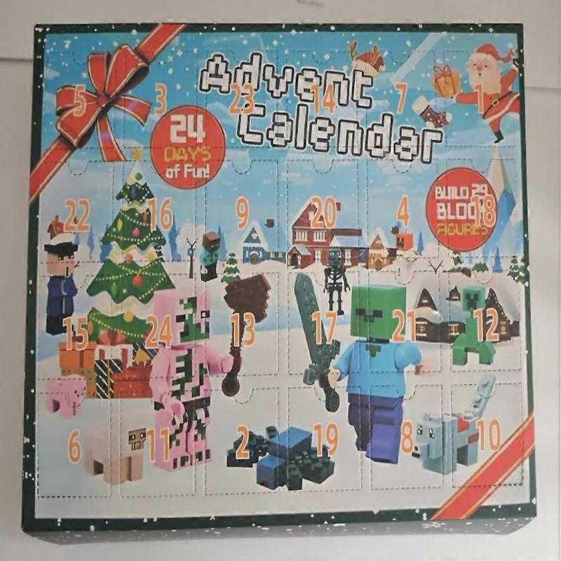 Adventskalender 2024 Minecraft, 24 Tage Spielfiguren Bausteine Countdown-Kalender, Überraschungsgeschenk für Jungen