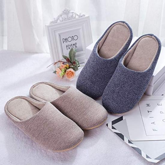 Miyasora Indoor Set of 4 for Men and Perfect for or Work Slippers, Stylish, Washable, (2 pairs) Women, Non-Slip, Cushioned, Washable, Quiet, Guests,
