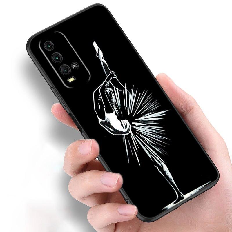 Ballerina Girl Phone Case For Xiaomi Redmi Note 10 9 Pro Max 10S 10T 9A 9C 9S 9T 8A 8T 8 7 Pro Soft TPU Black Cover