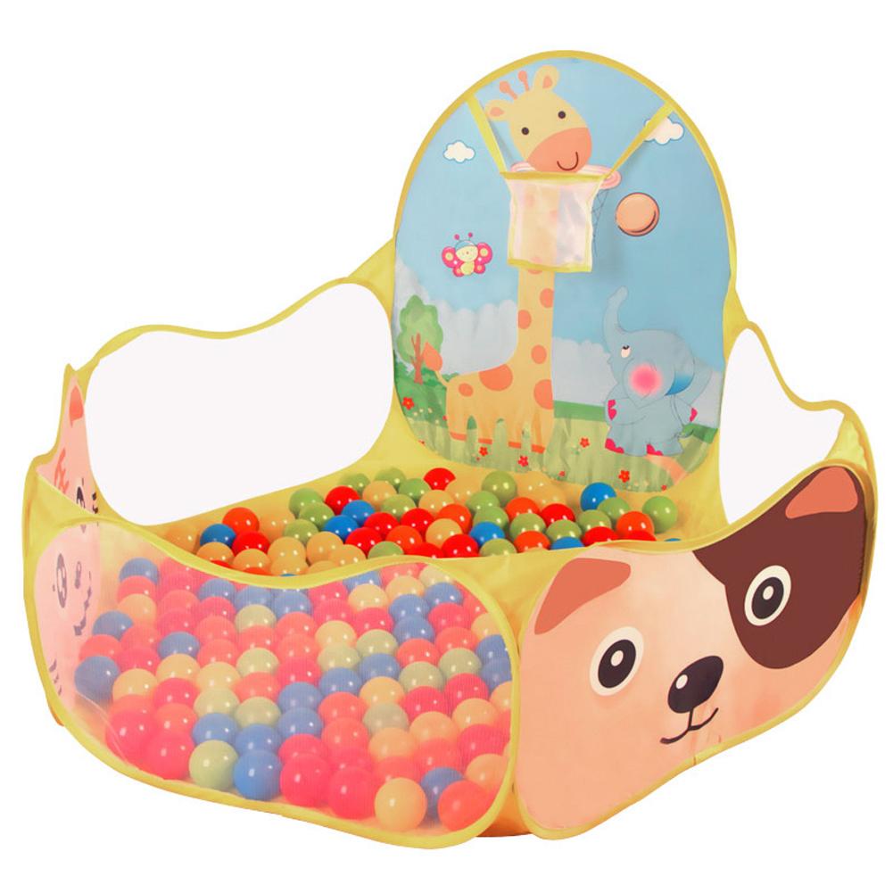 Children Play Tent with Basketball Hoop Baby Crawl Playpen Ocean Ball Pit Portable Toys for Girls Boys