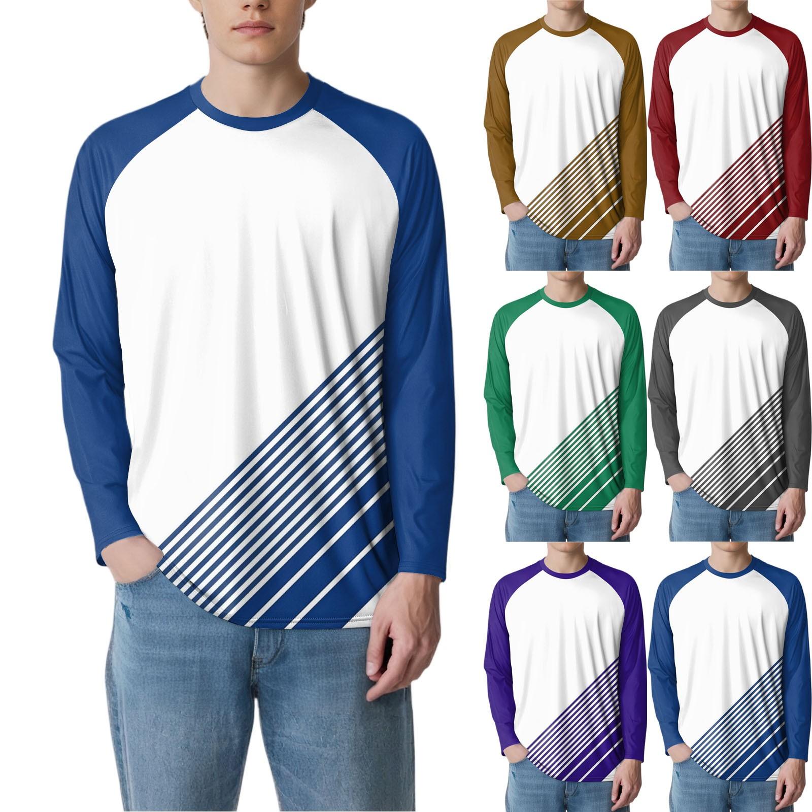 

Men s Fashion Printed Raglan Long Sleeve Sports Top XXL фіолетовий