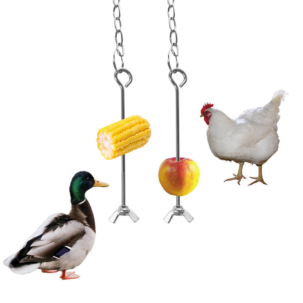 Stainless Steel Bird Cage Food Holder Adjustable Length Bird Feeder for Cage Birds