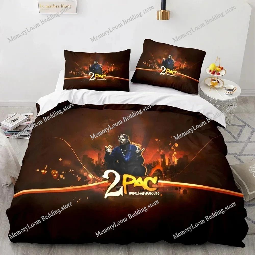 2Pac Tupac Amaru Shakur Bettwäsche-Set Bettbezug Bett-Set Tagesdecke Kissenbezug Bettdecke King Queen Size Jungen Erwachsenen Bettwäsche-Set