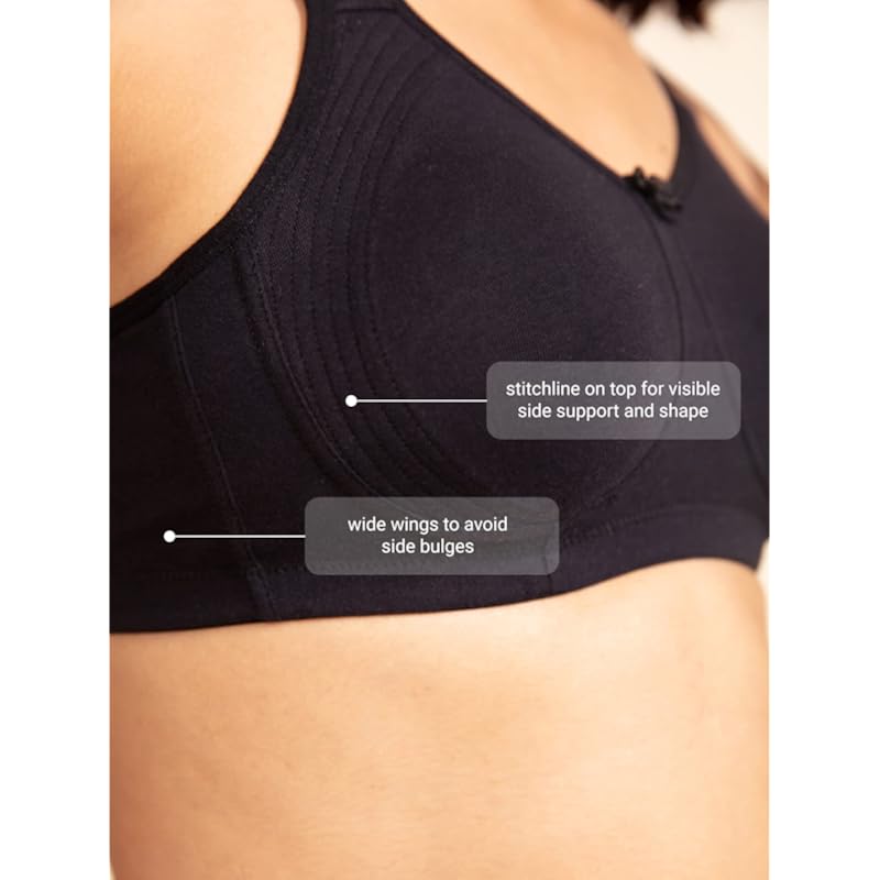 NYKD by Nykaa Encircled with Love Cotton Shape & Support Non Padded Non Wired NYB169 Black (40C)