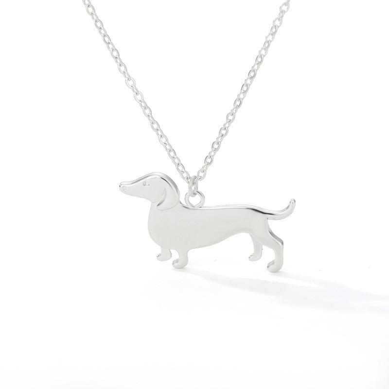 Shape Animal Dachshund Pendant Necklace Alloy Chain Jewelry Unisex Gift Fashion