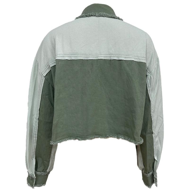 VEZFAA Dámská móda Ležérní Jednobarevný potisk Podzim Zima Dlouhý rukáv POLO Bundy a kabáty